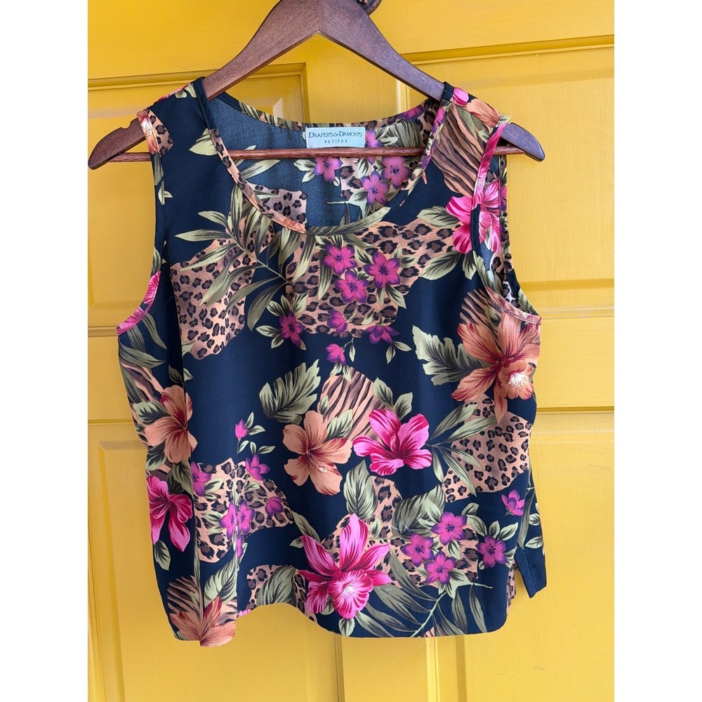 Draper's & Damon's Petites Tropical Floral Tank Top 12/P